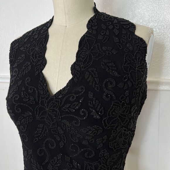 Vintage retro TADASHI black stretch Y2K corset like style top L - Picture 4 of 8